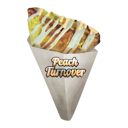 50 Pack – 3.5g Special Die Cut Shaped Mylar Bag - Peach Turnover