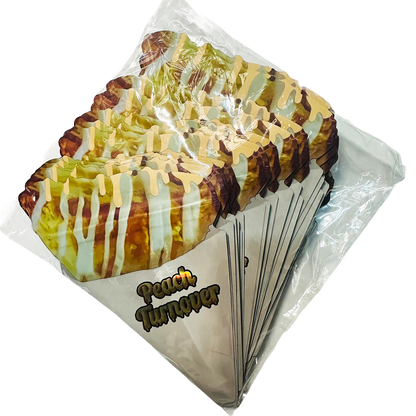 50 Pack – 3.5g Special Die Cut Shaped Mylar Bag - Peach Turnover