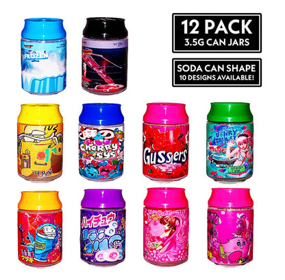 (12 Count) – 3.5 Size Plastic Storage Jars | 10 Color Styles (1-10)