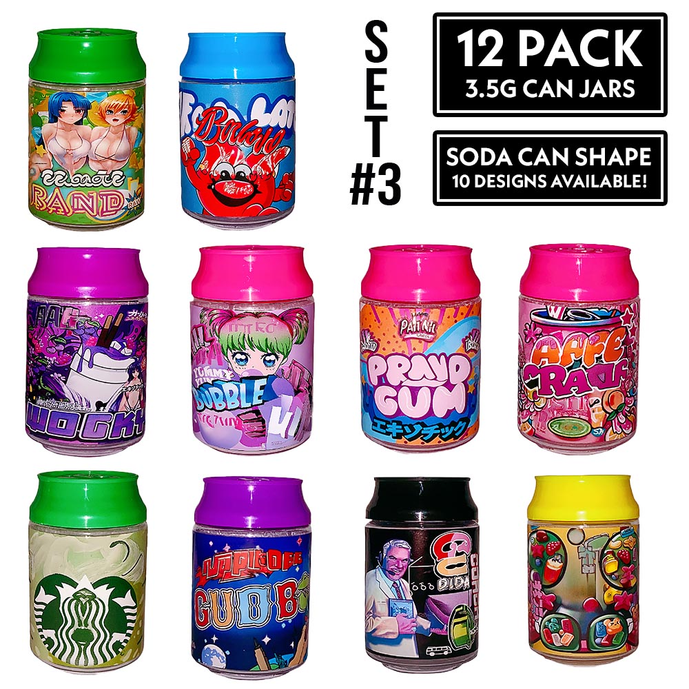 (12 Count) – 3.5 Size Plastic Storage Jars | 10 Color Styles (21-30)