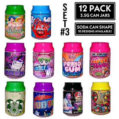 (12 Count) – 3.5 Size Plastic Storage Jars | 10 Color Styles (21-30)