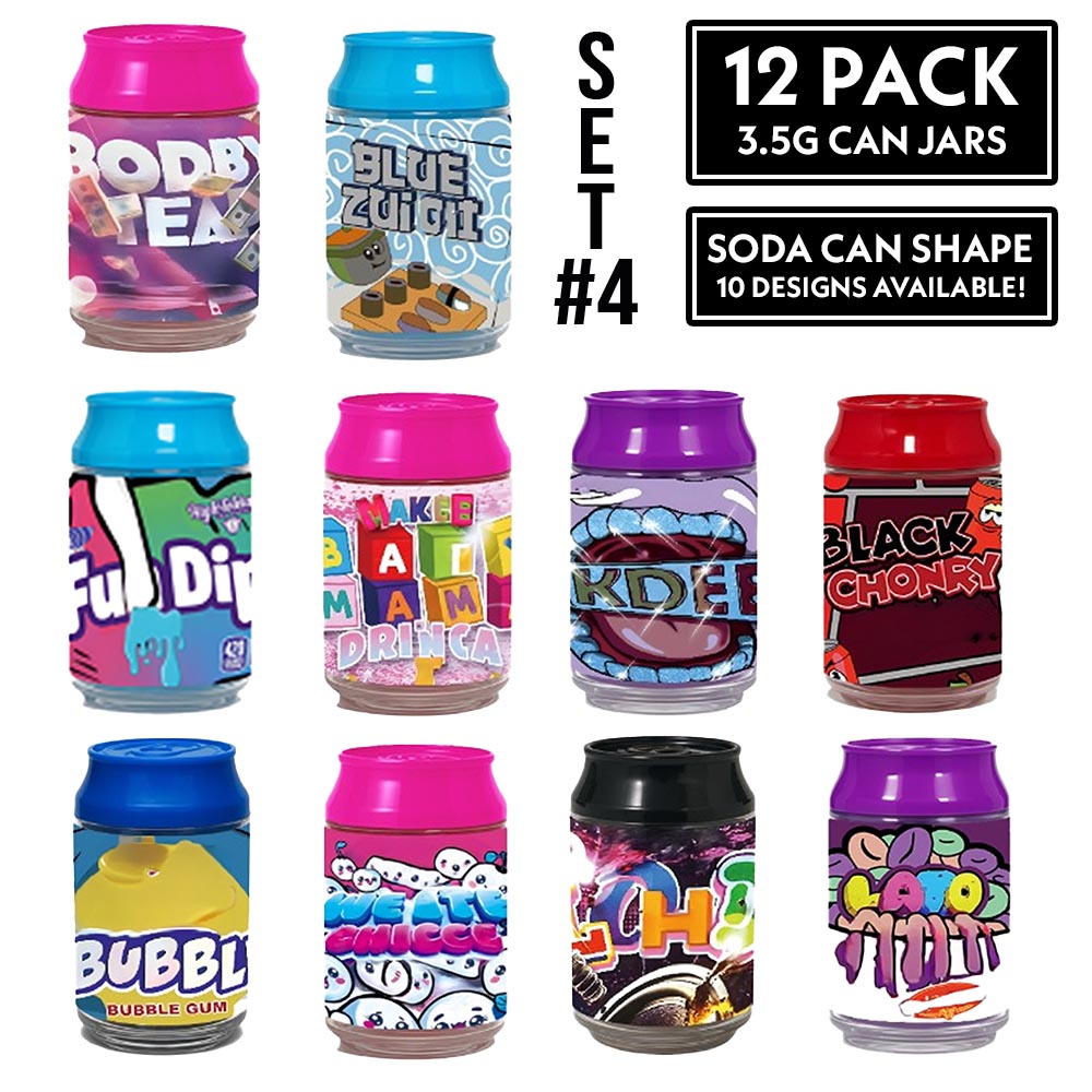 (12 Count) – 3.5 Size Plastic Storage Jars | 10 Color Styles (31-40)