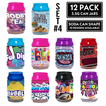 (12 Count) – 3.5 Size Plastic Storage Jars | 10 Color Styles (31-40)