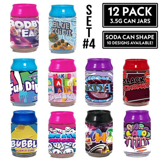(12 Count) – 3.5 Size Plastic Storage Jars | 10 Color Styles (31-40)