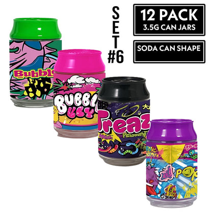 (12 Count) – 3.5 Size Plastic Storage Jars | 4 Color Styles (51-54)