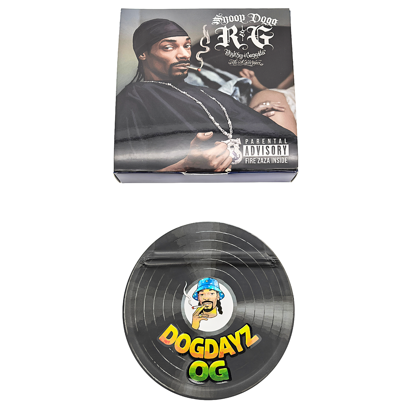12 Pack – 3.5g Vinyl Record Style Mylar Bags with Matching Boxes - Dogdayz OG