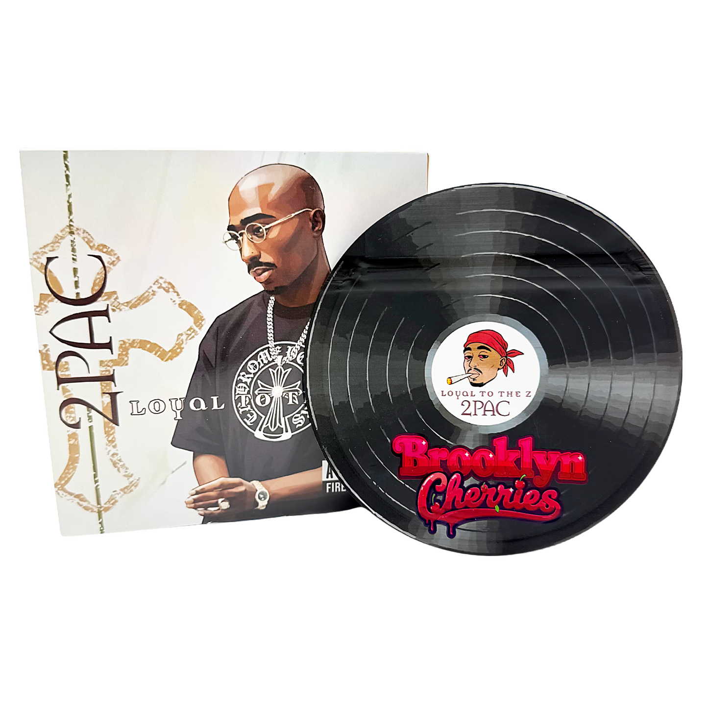 12 Pack – 3.5g Vinyl Record Style Mylar Bags with Matching Boxes - Brooklyn Cherries