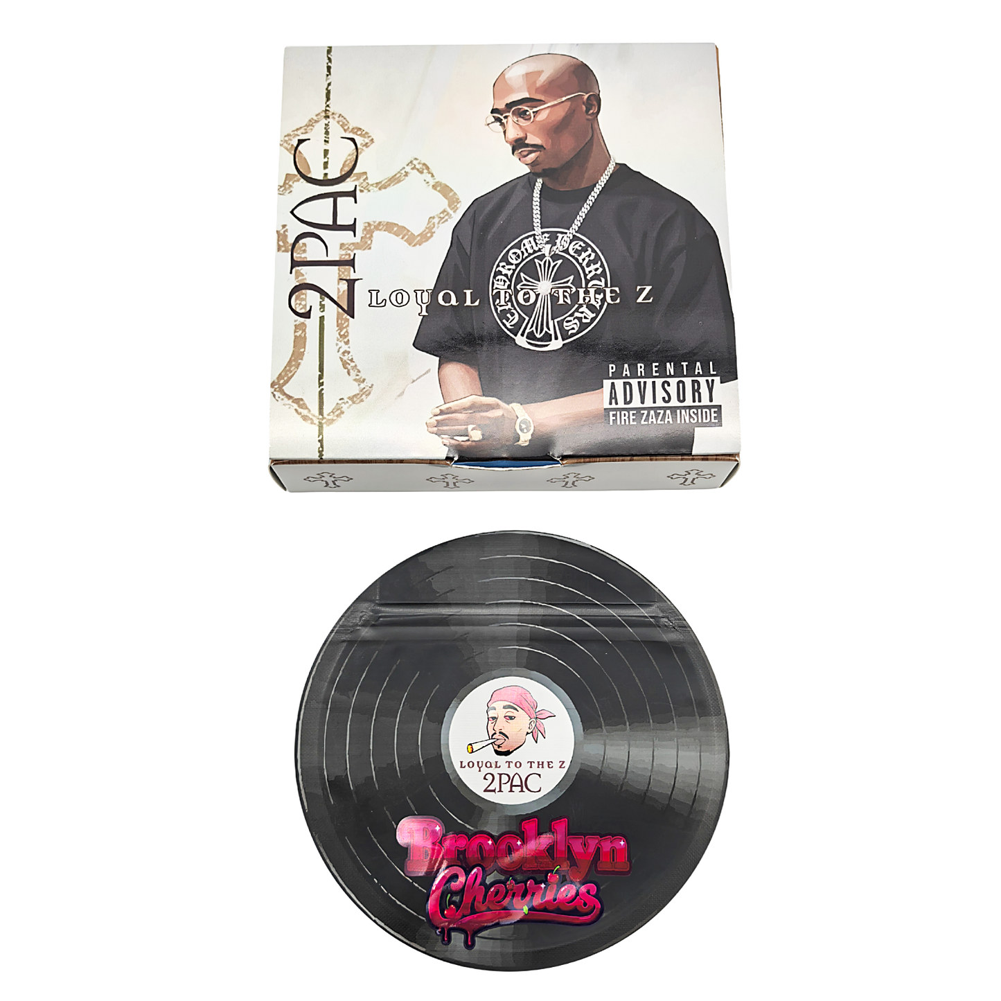 12 Pack – 3.5g Vinyl Record Style Mylar Bags with Matching Boxes - Brooklyn Cherries