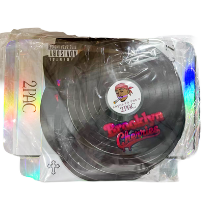12 Pack – 3.5g Vinyl Record Style Mylar Bags with Matching Boxes - Brooklyn Cherries