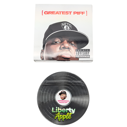 12 Pack – 3.5g Vinyl Record Style Mylar Bags with Matching Boxes - Liberty Apple