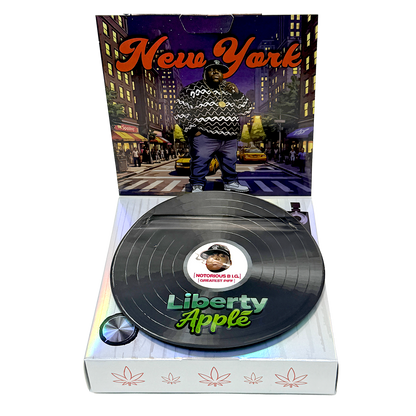 12 Pack – 3.5g Vinyl Record Style Mylar Bags with Matching Boxes - Liberty Apple