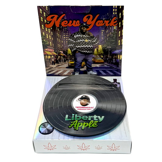 12 Pack – 3.5g Vinyl Record Style Mylar Bags with Matching Boxes - Liberty Apple
