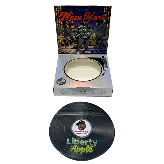 12 Pack – 3.5g Vinyl Record Style Mylar Bags with Matching Boxes - Liberty Apple