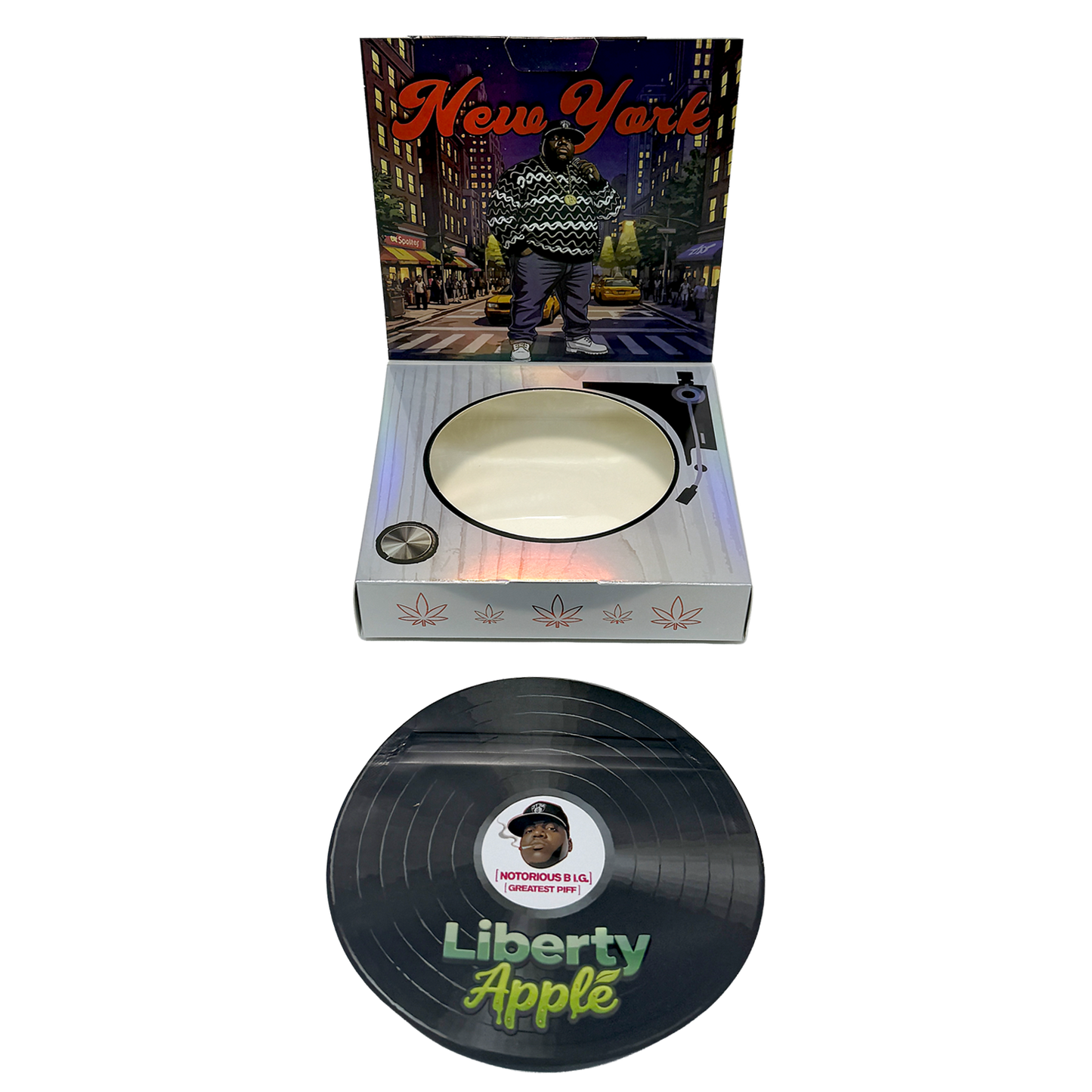 12 Pack – 3.5g Vinyl Record Style Mylar Bags with Matching Boxes - Liberty Apple