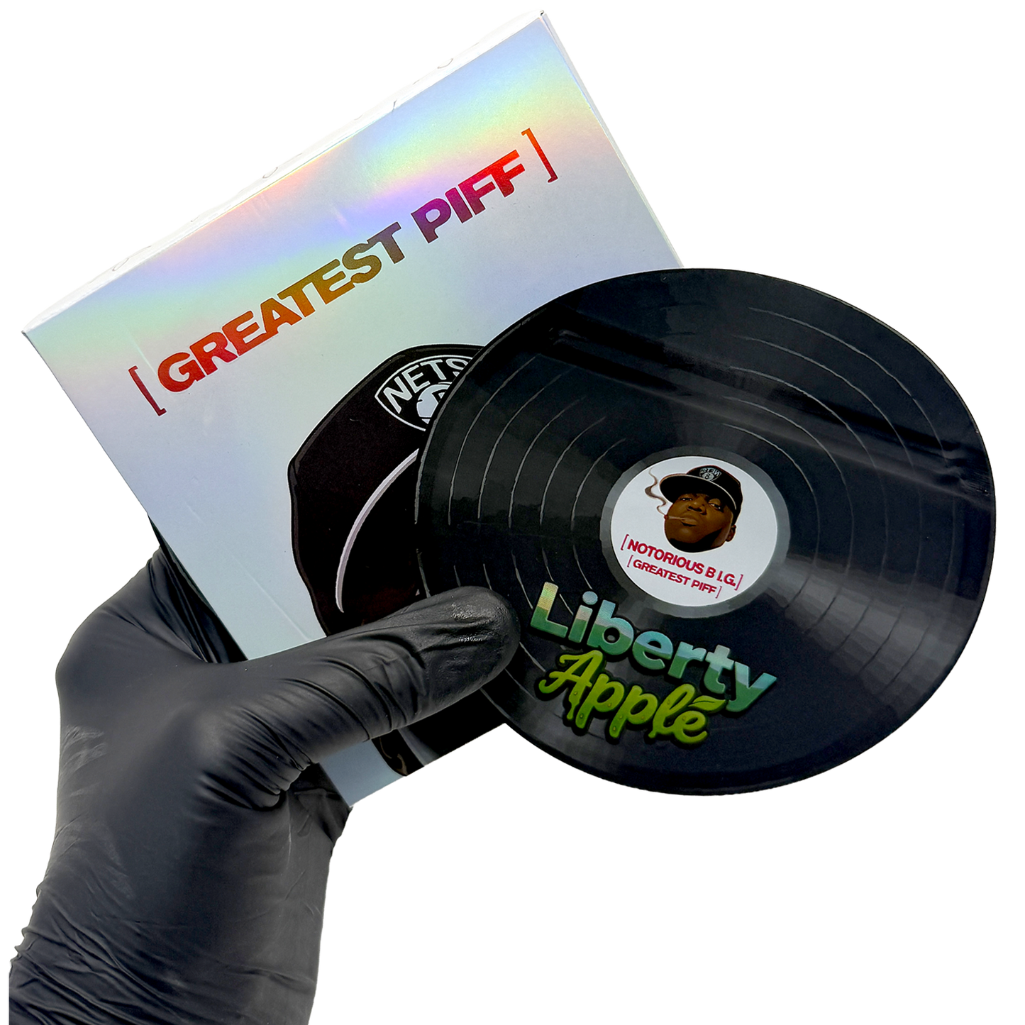 12 Pack – 3.5g Vinyl Record Style Mylar Bags with Matching Boxes - Liberty Apple