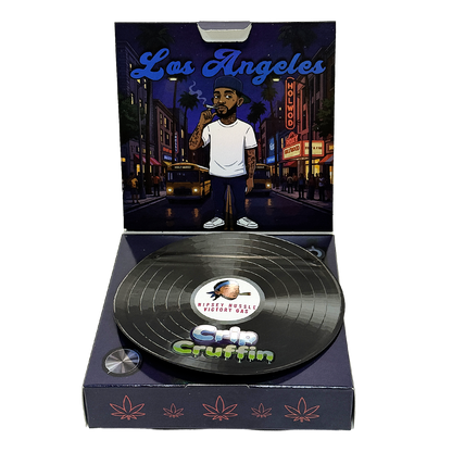 12 Pack – 3.5g Vinyl Record Style Mylar Bags with Matching Boxes - Crip Cruffin