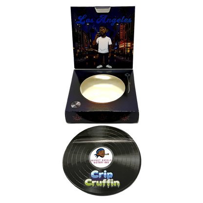 12 Pack – 3.5g Vinyl Record Style Mylar Bags with Matching Boxes - Crip Cruffin