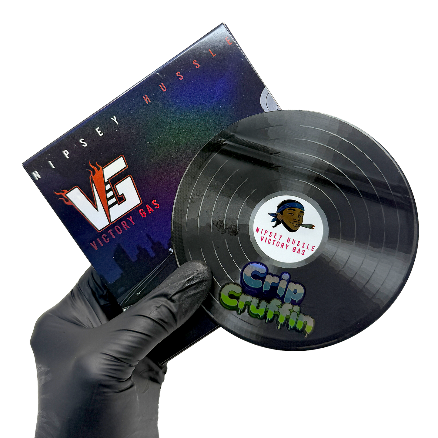 12 Pack – 3.5g Vinyl Record Style Mylar Bags with Matching Boxes - Crip Cruffin