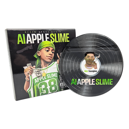12 Pack – 3.5g Vinyl Record Style Mylar Bags with Matching Boxes - AI Apple Slime