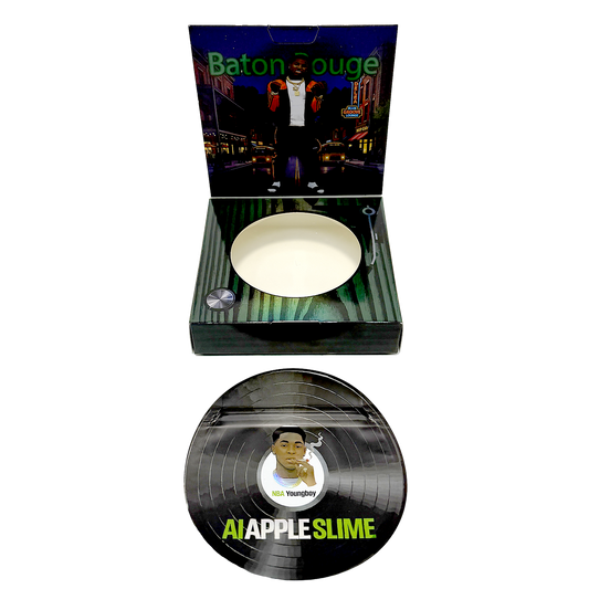 12 Pack – 3.5g Vinyl Record Style Mylar Bags with Matching Boxes - AI Apple Slime