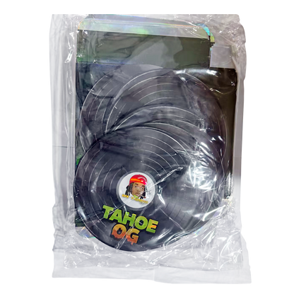 12 Pack – 3.5g Vinyl Record Style Mylar Bags with Matching Boxes - Tahoe OG