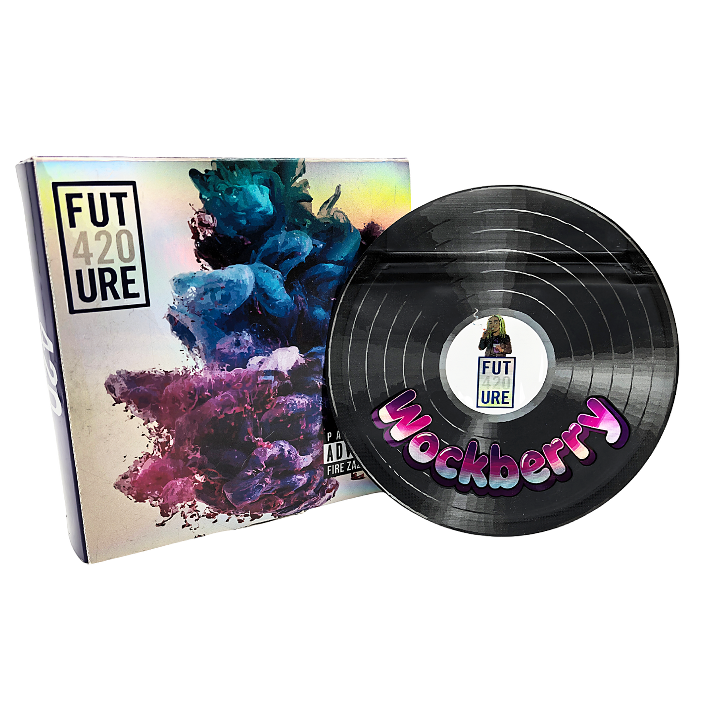 12 Pack – 3.5g Vinyl Record Style Mylar Bags with Matching Boxes - Wockberry