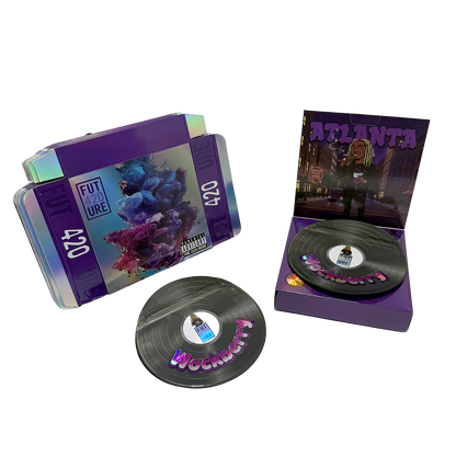 12 Pack – 3.5g Vinyl Record Style Mylar Bags with Matching Boxes - Wockberry