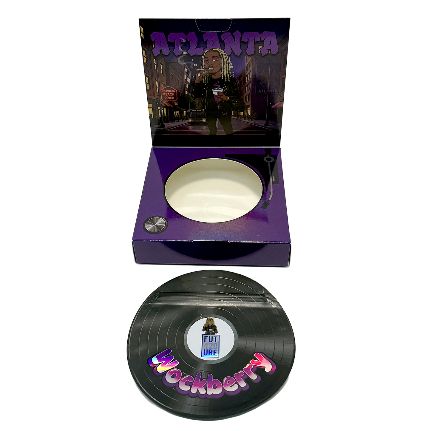 12 Pack – 3.5g Vinyl Record Style Mylar Bags with Matching Boxes - Wockberry