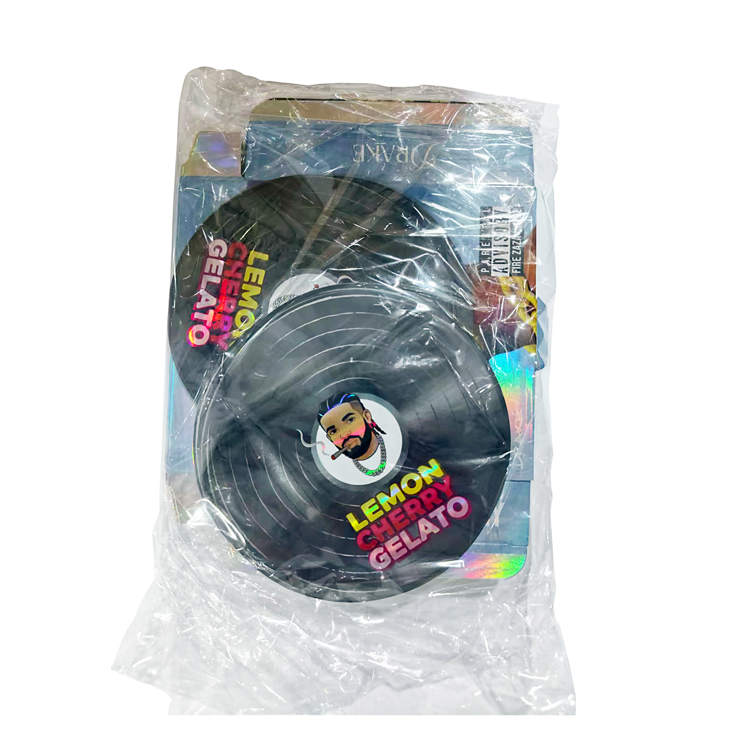 12 Pack – 3.5g Vinyl Record Style Mylar Bags with Matching Boxes - Lemon Cherry Gelato