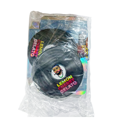 12 Pack – 3.5g Vinyl Record Style Mylar Bags with Matching Boxes - Lemon Cherry Gelato