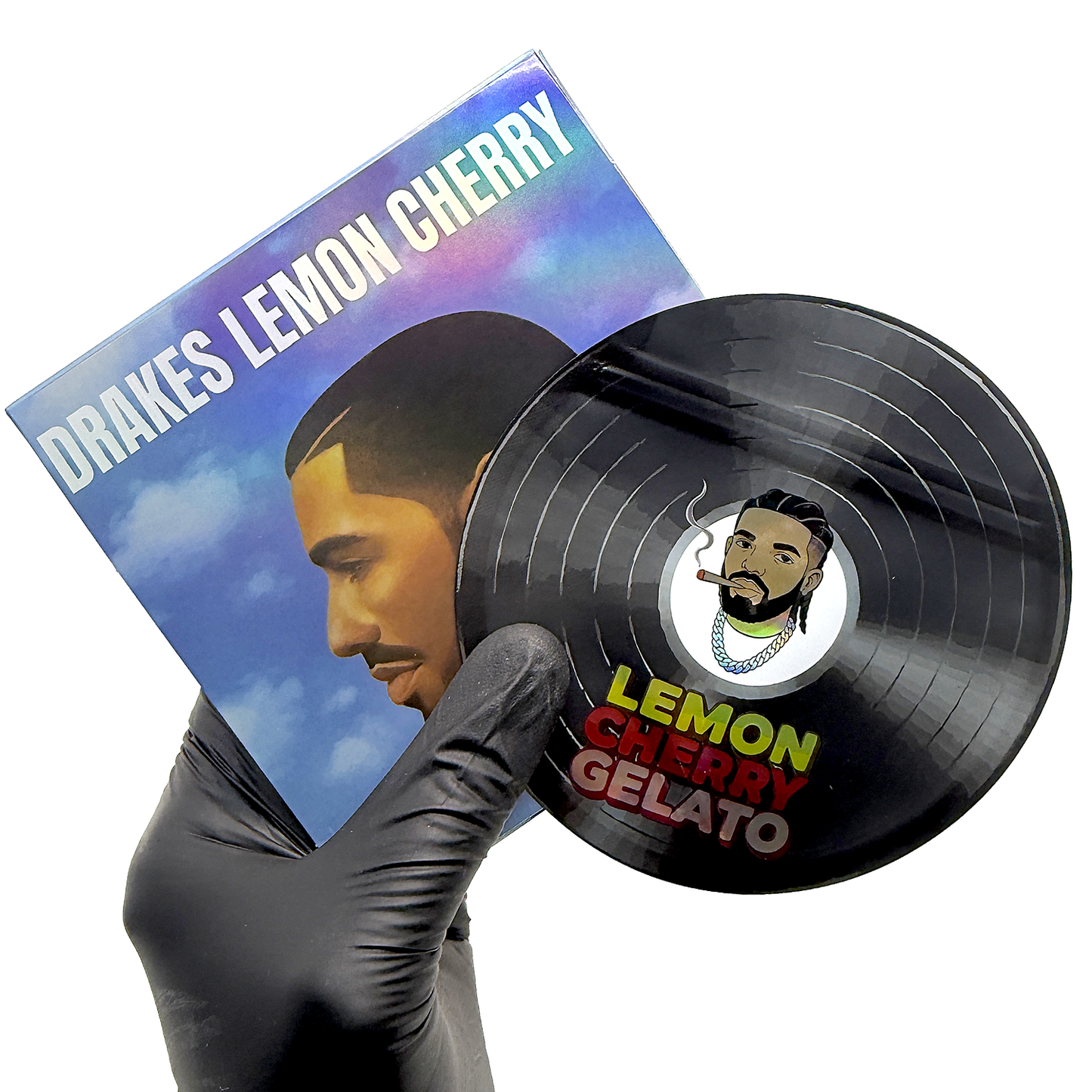 12 Pack – 3.5g Vinyl Record Style Mylar Bags with Matching Boxes - Lemon Cherry Gelato