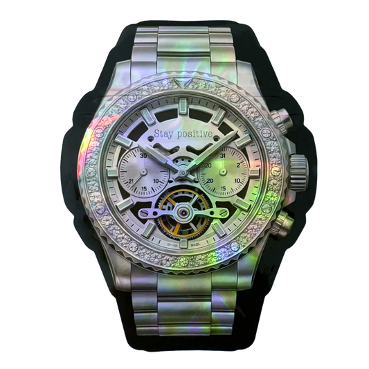 (50 Count) 3.5 Silver Skeleton Chrono Watch