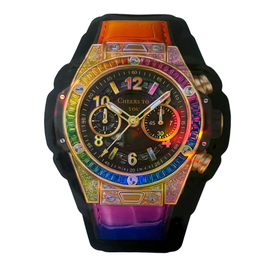 (50 Count)  3.5 Rainbow Bezel Luxury Watch