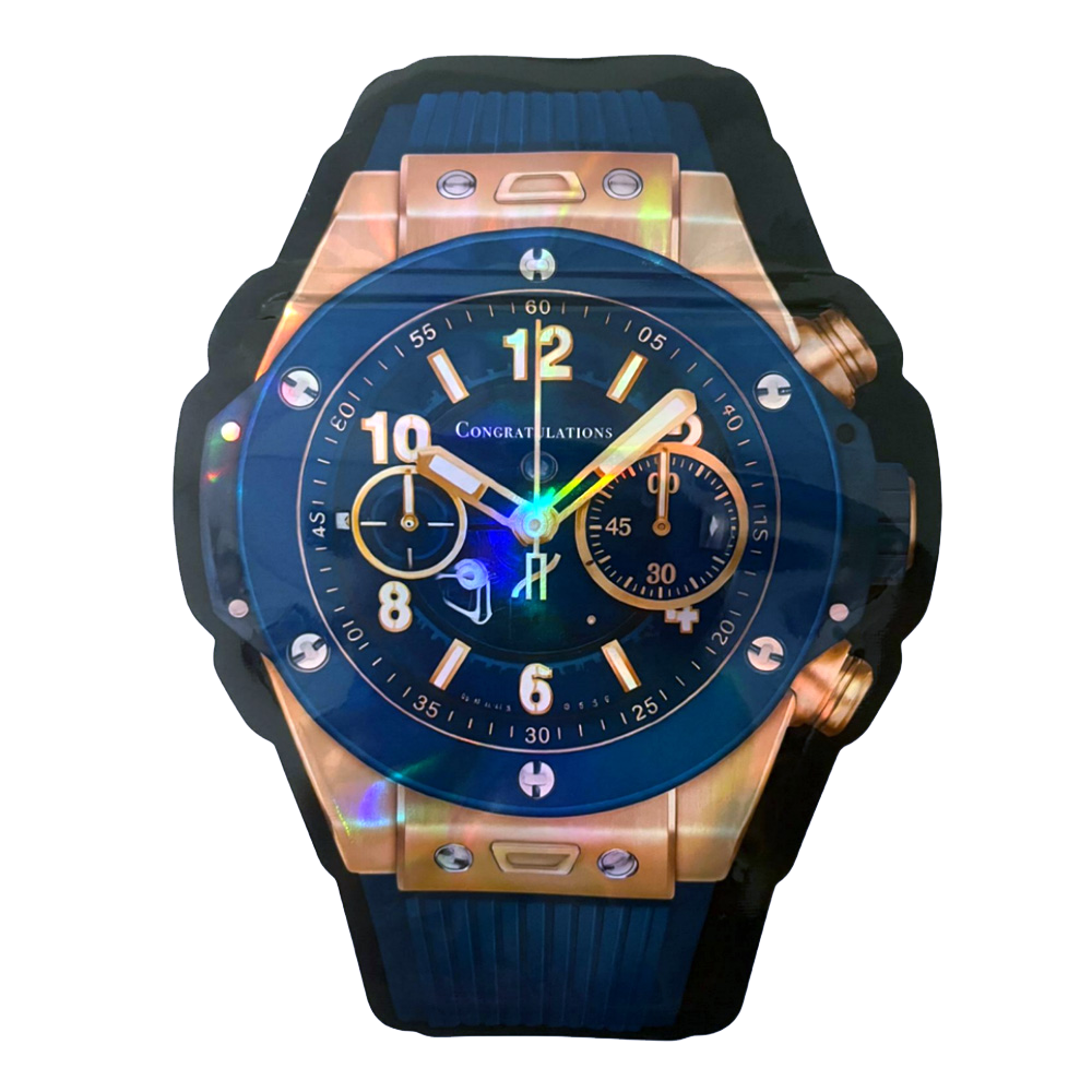 (50 Count)  3.5 Blue Gold Prestige Chrono Watch