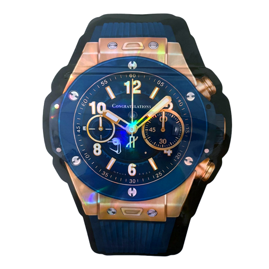 (50 Count)  3.5 Blue Gold Prestige Chrono Watch