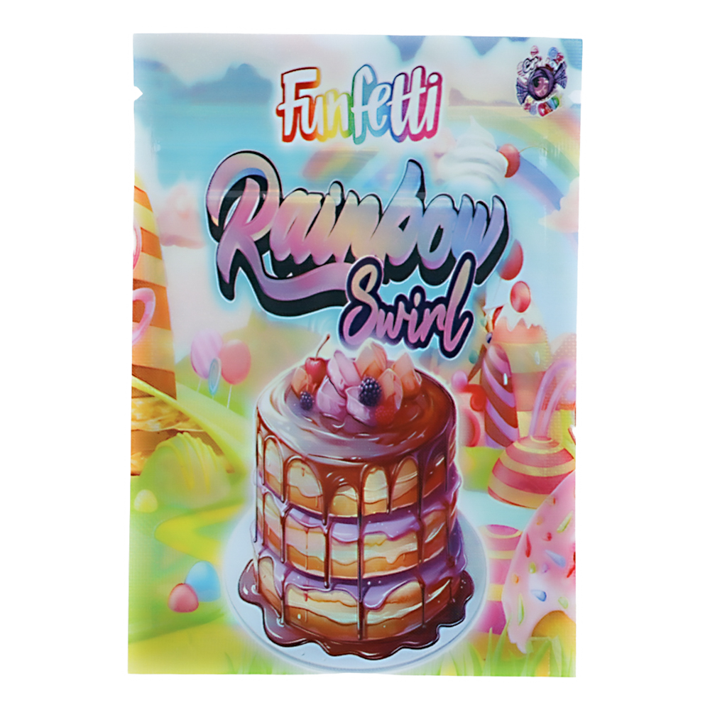 1g Exotic Mylar Bag - Funfetti Rainbow Swirl (100 Count)