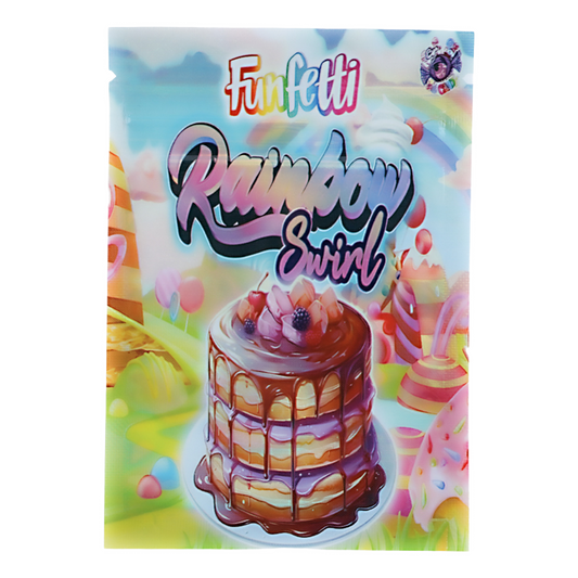 1g Exotic Mylar Bag - Funfetti Rainbow Swirl (100 Count)