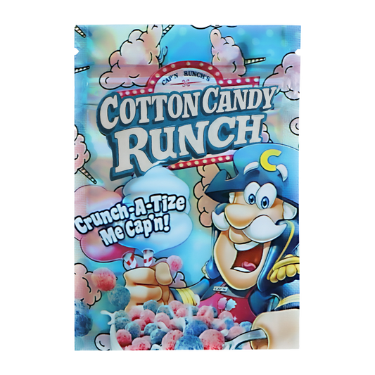 100 Pack – 1g Exotic Mylar Bags Resealable Foil Packaging Pouches - Cotton Candy Crunch