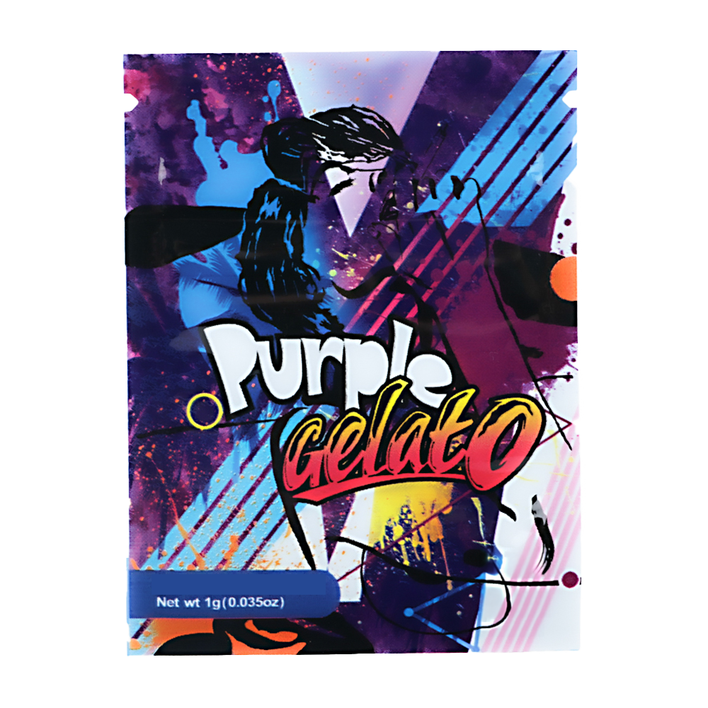 1g Exotic Mylar Bag - Purple Gelato (100 Count)