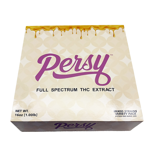 Persy - Empty 1oz Glass Wax Concentrate Jars Variety Pack – 16 Assorted Designs with Display Box