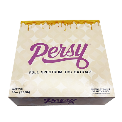 Persy - Empty 1oz Glass Wax Concentrate Jars Variety Pack – 16 Assorted Designs with Display Box