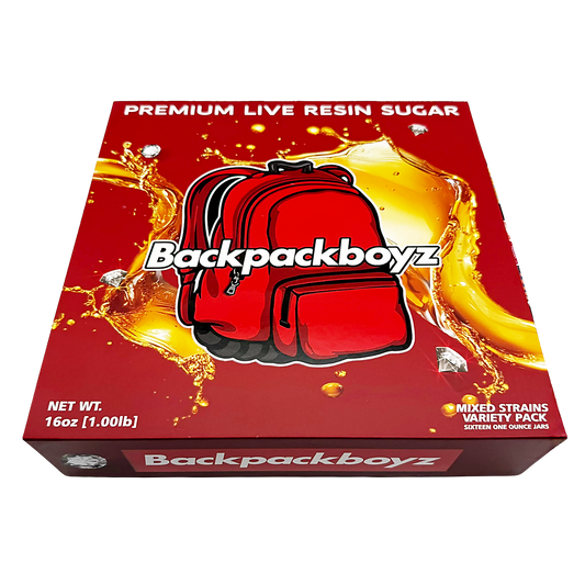 Backpack Boyz Empty 1oz Glass Wax Concentrate Jars Variety Pack – 16 Assorted Designs with Display Box