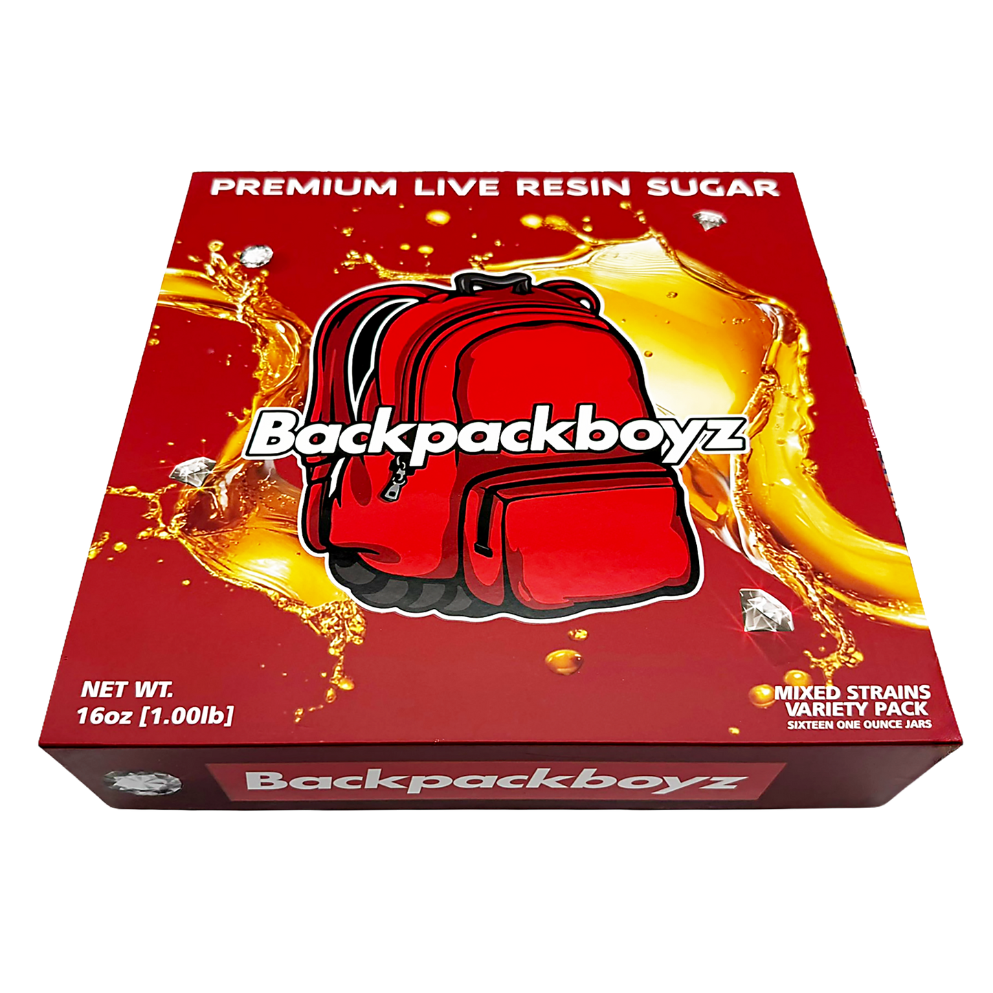 Backpack Boyz Empty 1oz Glass Wax Concentrate Jars Variety Pack – 16 Assorted Designs with Display Box