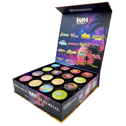 Whole Melt Galaxy Empty 1oz Glass Wax Concentrate Jars Variety Pack – 16 Assorted Designs with Display Box