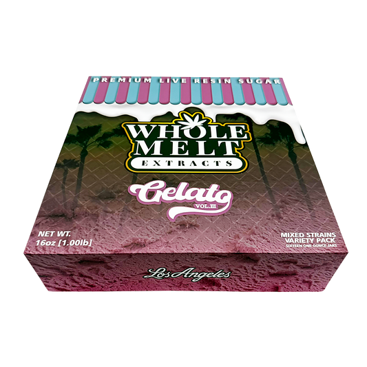 Whole Melt Gelato Empty 1oz Glass Wax Jars Variety Pack – 16 Assorted Designs with Display Box