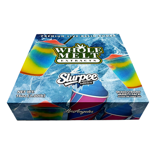 Whole Melt Slurpee Empty 1oz Glass Wax Jars Variety Pack – 16 Assorted Designs with Display Box