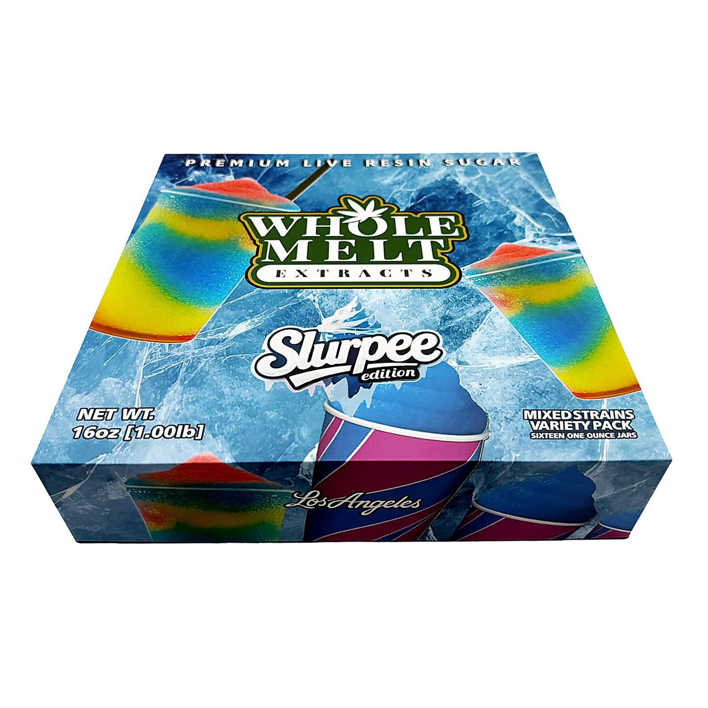 Whole Melt Slurpee Empty 1oz Glass Wax Jars Variety Pack – 16 Assorted Designs with Display Box