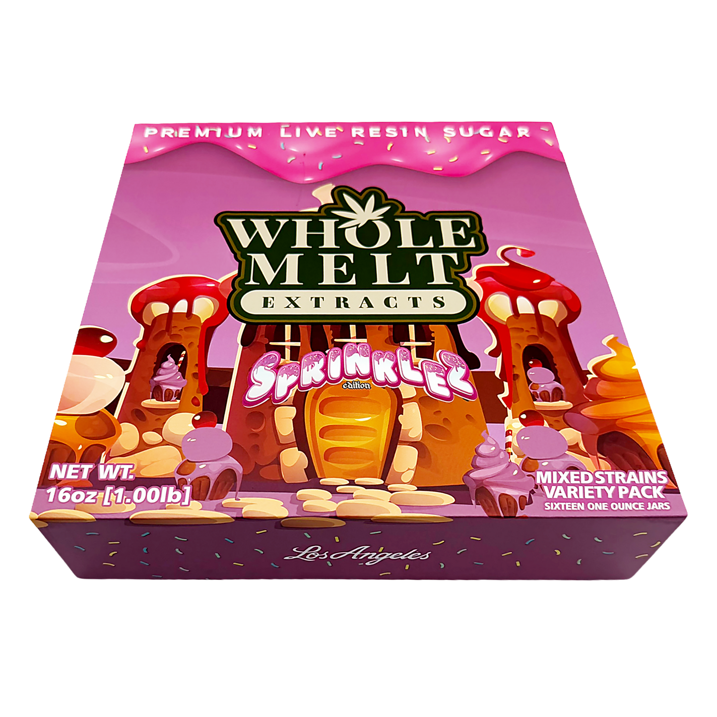 Whole Melt Candyland Empty 1oz Glass Wax Jars Variety Pack – 16 Assorted Designs with Display Box