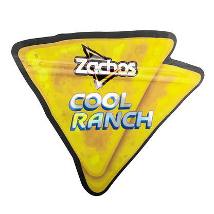 50 Pack – 3.5g Special Die Cut Shaped Mylar Bag - Zachos Cool Ranch