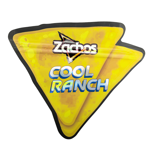 50 Pack – 3.5g Special Die Cut Shaped Mylar Bag - Zachos Cool Ranch